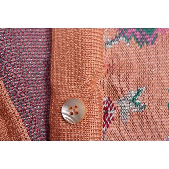 Mary Katrantzou - Button Front Floral Cardigan in a Silk Cashmere Blend, Med - Picture 11 of 12